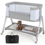 Costway lit cododo bébé avec matelas berceau pliant 7 hauteurs réglables, 4 roues verrouillables, sangles ... Costway lit cododo bébé avec matelas berceau pliant 7 hauteurs réglables, 4 roues verrouillables, sangles ...