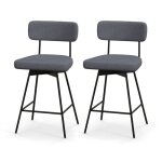 Costway lot 2 tabourets de bar de 635 cm pivotants siège et dossier rembourrés repose - pieds cadre en ... Costway lot 2 tabourets de bar de 635 cm pivotants siège et dossier rembourrés repose - pieds cadre en ...