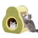 Costway maison pour chat en forme davocat griffoir en jute trou rond pour chat condo avec griffoir pour ...