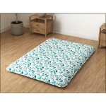 Costway matelas futon 140 x 200 cm surmatelas amovible lavable matelas de sol portable avec sac de transport ...