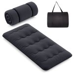 Costway matelas futon 90 x 200 cm surmatelas amovible lavable matelas de sol portable avec sac de transport ...