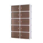 Costway meuble a chaussure pour 40 paires avec 10 compartiments �tag�res amovibles marteau pour couloir ...