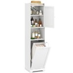 Costway meuble colonne de salle de bain avec porte sac à linge et compartiment ouvert Étagères réglables ... Costway meuble colonne de salle de bain avec porte sac à linge et compartiment ouvert Étagères réglables ...