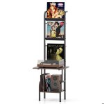 Costway meuble tagre  5 niveaux avec tagre daffichage pour vinyles rack organisateur support pour ...