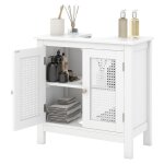 Costway meuble sous vasque l15 x p20 cm avec placard à 2 portes en rotin 3 Étagère pour salle de bain ... Costway meuble sous vasque l15 x p20 cm avec placard à 2 portes en rotin 3 Étagère pour salle de bain ...