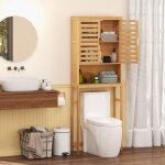 Costway meuble wc au - dessus des toilettes en bambou avec placard à 2 portes Étagère ouverte pour salle ... Costway meuble wc au - dessus des toilettes en bambou avec placard à 2 portes Étagère ouverte pour salle ...