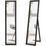 Costway miroir sur pied, psych miroir autoportant rectangulaire 155 x 37 cm, style scandinave moderne ...