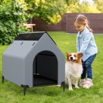 Costway niche 91 cm pour petits chiens fen�tre housse amovible lit pour animaux compagnie sur�lev� abri ...