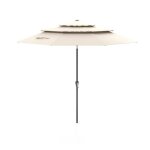 Costway parasol de jardin 3m � toit ventil� � 3 niveaux - inclinaison � bouton 30� - poussoir pour plage ...