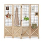 Costway paravent 4 panneaux pliable 151 x 144 cm en bois de paulownia utilisation à lintérieur et à lextérieur ... Costway paravent 4 panneaux pliable 151 x 144 cm en bois de paulownia utilisation à lintérieur et à lextérieur ...