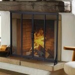 Costway pare feu pour chemin�e - portes coulissantes 96 x 33 x 79 cm - panneau en m�tal en maille de ...