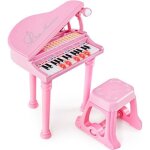 Costway piano  queue enfant 31 touches avec tabouret, microphone, 3 mode d'enseignement led, mp3 4 styles ...