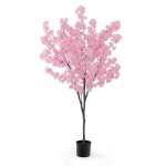 Costway plante artificielle fleurs roses 190cm en pot remplies de ciment - troncs de pe simulés décoration ... Costway plante artificielle fleurs roses 190cm en pot remplies de ciment - troncs de pe simulés décoration ...