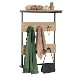 Costway porte - manteau mural avec 6 crochets et etag�re de pr�sentation cadre en m�tal pour l?entr�e ...