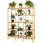 Costway porte - plante en bambou à 5 niveaux pour 12 plantes en pot 114 x 31 x 141 cm support pour plantes ... Costway porte - plante en bambou à 5 niveaux pour 12 plantes en pot 114 x 31 x 141 cm support pour plantes ...