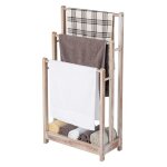 Costway porte - serviettes sur pied pour salle de bain - 3 barres et tagre de rangement infrieure ...