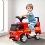 Costway porteur pour enfants 12 - 36 mois voiture de pompiers avec espace de rangement - sonore et lumineux ...