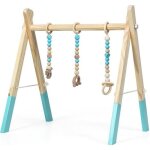 Costway portique deveil en bois pour bb avec 3pcs pendentifs sans bpa forme triangulaire 60x44x60cm ...