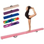 Poutre de gymnastique pliable 240cm pour enfants costway - poign�es de transport - 4 patins antid�rapants ...