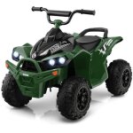 Costway quad electrique pour enfants 12v7ah, led, musique, klaxon, roues larges, pour enfants 3  8 ans, ...