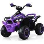 Costway quad electrique pour enfants 12v7ah, led, musique, pdale, klaxon, 3 - 4 km / h, pour enfants ...