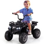 Costway quad electrique pour enfants 6v 45ah avec 4 roues antid�rapantes led panier de rangement 74 x ...