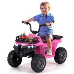 Costway quad electrique pour enfants 6v 45ah avec 4 roues antid�rapantes led panier de rangement 74 x ...