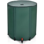 Costway rcuprateur d'eau de pluie pliable de 225 l en pvc avec robinet, vanne de scurit filet filtrant ...