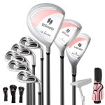 Costway sac de golf trpied pour femmes ensemble de clubs de golf 9 pices avec sac de chariot portable ...