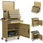 Costway servante caisse  outils 4 tiroirs amovible etagre rglable planche  outils 4 roues verrouillables ...