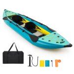 Kayak gonflable 2 places 381x94x40cm costway - 2 pagaies en aluminium2 ailerons amovibleskit de r�paration ...