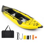 Kayak gonflable 2 places 381x94x40cm costway - 2 pagaies en aluminium2 ailerons amovibleskit de r�paration ...