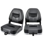 Costway siège de bateau 2 pièces pliante à dossier avec longue sangle de fixation vis en acier inoxydable ... Costway siège de bateau 2 pièces pliante à dossier avec longue sangle de fixation vis en acier inoxydable ...