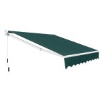 Costway store banne auvent r�tractable manuel 245x200cm angle ajustable 40� - 100� sans per�age pour ...