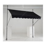 Costway store banne manuel r�tractable 2 x 12m - manivelle hauteur r�glable 210 - 300cm auvent de terrasse ...