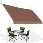 Costway store banne manuel rétractable sans perçage 400x125cm - anglehauteur réglable - en métal et tissu ... Costway store banne manuel rétractable sans perçage 400x125cm - anglehauteur réglable - en métal et tissu ...