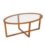 Costway table basse ovale en verre trempé pieds en bois dhévéa base croisée table moderne 118cm pour ... Costway table basse ovale en verre trempé pieds en bois dhévéa base croisée table moderne 118cm pour ...
