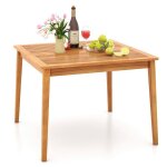 Costway table carr�e de jardin 100 cm fsc en bois dacacia trou pour parasol 5 cm table de salle � manger ...