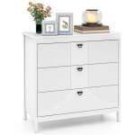Costway table de chevet avec 3 tiroirs table de nuit moderne pour chambre  coucher salon bureau 80 x ...