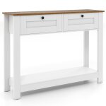 Costway table console - 106 x 30 x 815 cm (l x l x h) - 2 tiroirs et 1 �tag�retable dentr�e �troitestyle ...