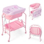 Costway table à langer bébé - baignoire 20l 4 en 1 pliante 4 rouestuyau 1mplateau de rangement coussin ... Costway table à langer bébé - baignoire 20l 4 en 1 pliante 4 rouestuyau 1mplateau de rangement coussin ...