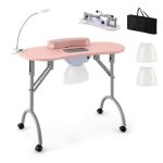 Costway table de manucure pliante avec aspirateur - lampe led flexible coussin pour poignet amovible ... Costway table de manucure pliante avec aspirateur - lampe led flexible coussin pour poignet amovible ...