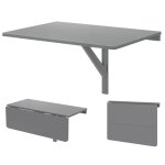 Costway table murale pliante en bois 80 x 60 x 45 cm - table de travail multifonctionnelle pour cuisine ...