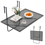 Costway table pliante suspendu pour balcon en m�tal compatible avec des balustrades jusqu� 6cm d�pais ...