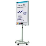 Tableau blanc mobile 100x65cm costway - effa�able � sec - hauteurangle r�glable - 5 roues - trombones ...