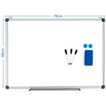 Costway tableau blanc magntique 70x50cm effaable surface avec cadre en aluminium2 aimants 3 stylos ...
