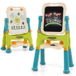 Costway tableau enfant 3ans + avec 2 faces - blanc magntique et noir hauteur rglable avec poigne portable ...