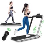 Costway tapis de course / marche electrique pliable contrl par app bluetooth 12 km / h avec ecran led ...