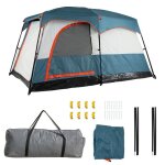 Costway tente de camping familiale 2 pices pour 4 - 6 personnes - double toit - fentres en maille coupe ...