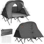 Costway tente camping surleve pour 2 personnes matelas auto - gonflant sac transport  roulettes double ...
